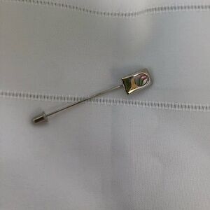 Vtg Tie Pin with Abalone Inlay